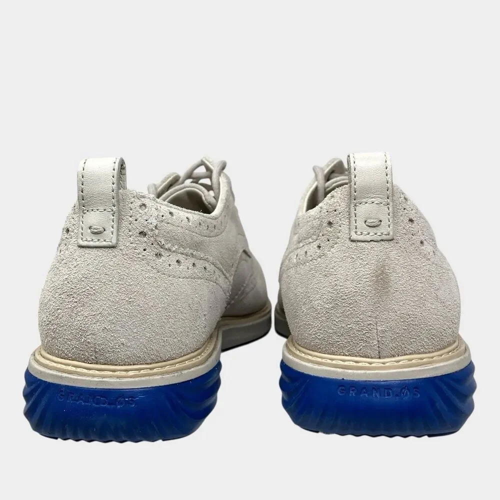 Cole Haan Oxford Shoes Mens 9.5 Gray Suede Wingtip Grand Evolution Pumice Dress